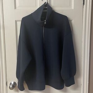 Old Navy bounce fleece navy blue full zip sweatshirt jacket women’s size XL